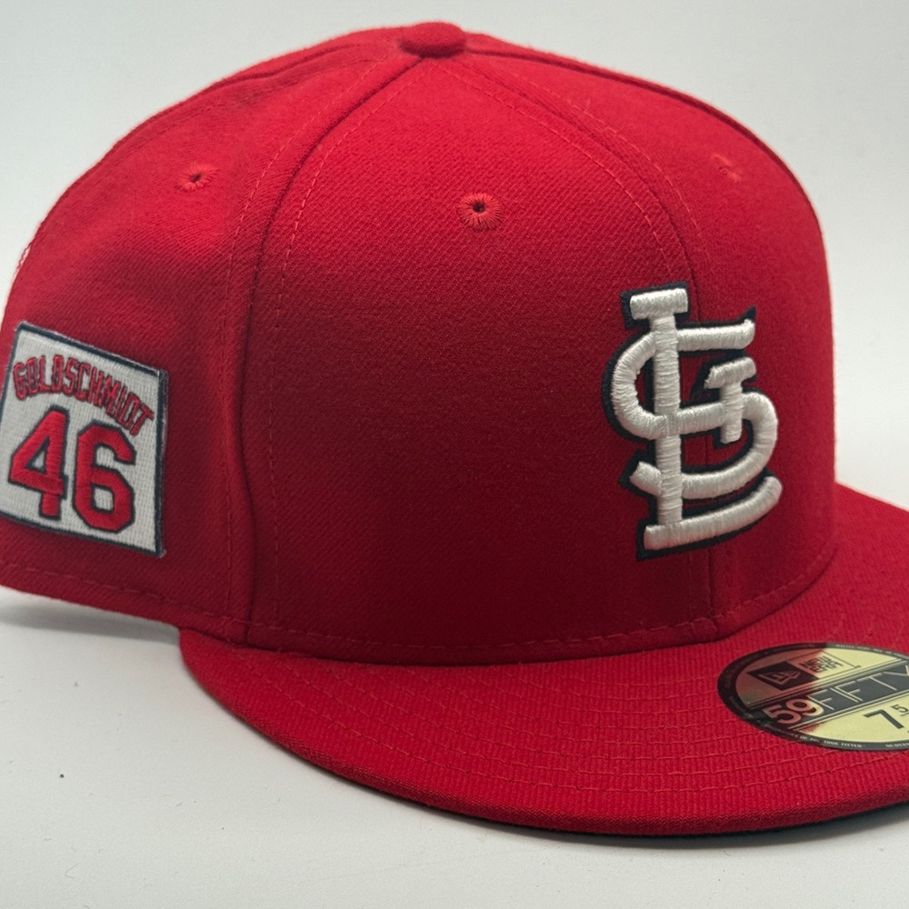 New Era St Louis Cardinals Paul Goldschmidt 46 Fitted Hat 7 5/8 Red 59FIFTY Cap